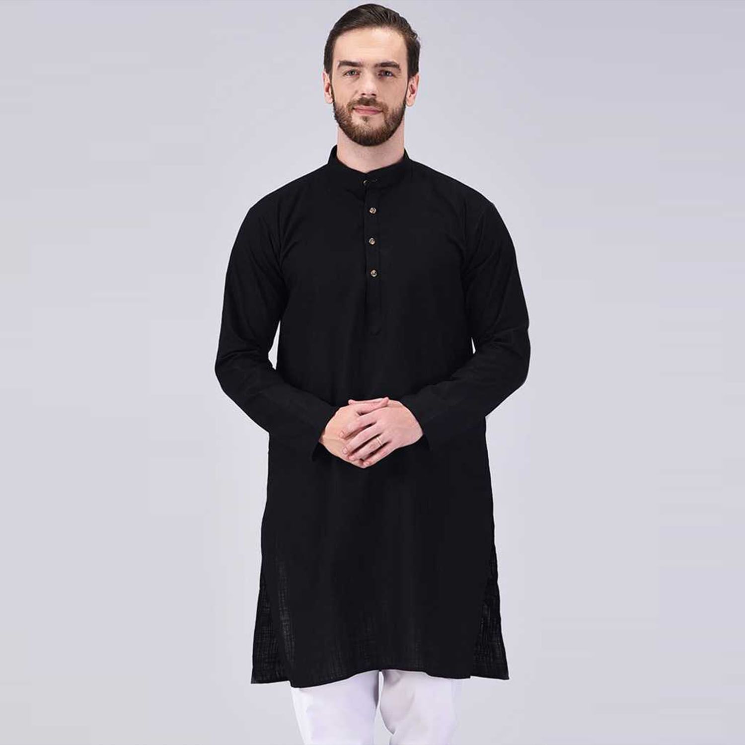 Cotton Panjabi for Man - Black