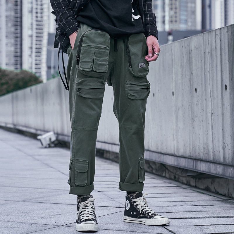 Harajuku Pants Men Black Jogger Sweatpants Hop Vintage Fashion High Street Stylish Pants Male Cargo Pants 100%lyester