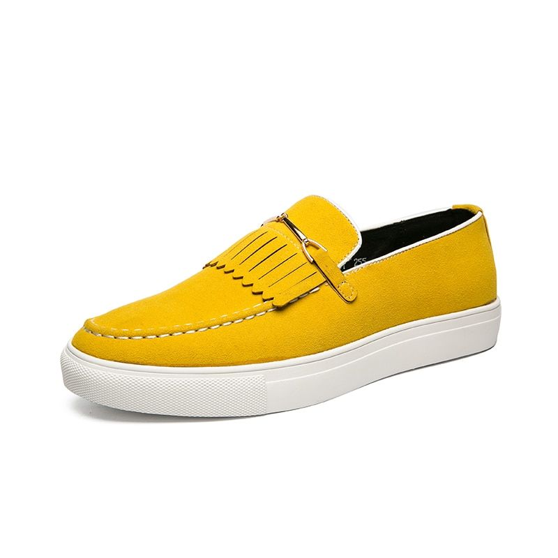 Tassels Casual Shoes Fashion Designer Suede Leather Men Loafers Breathable Slip-on Mens Non-slip Driving Shoes Moccasins Size 48