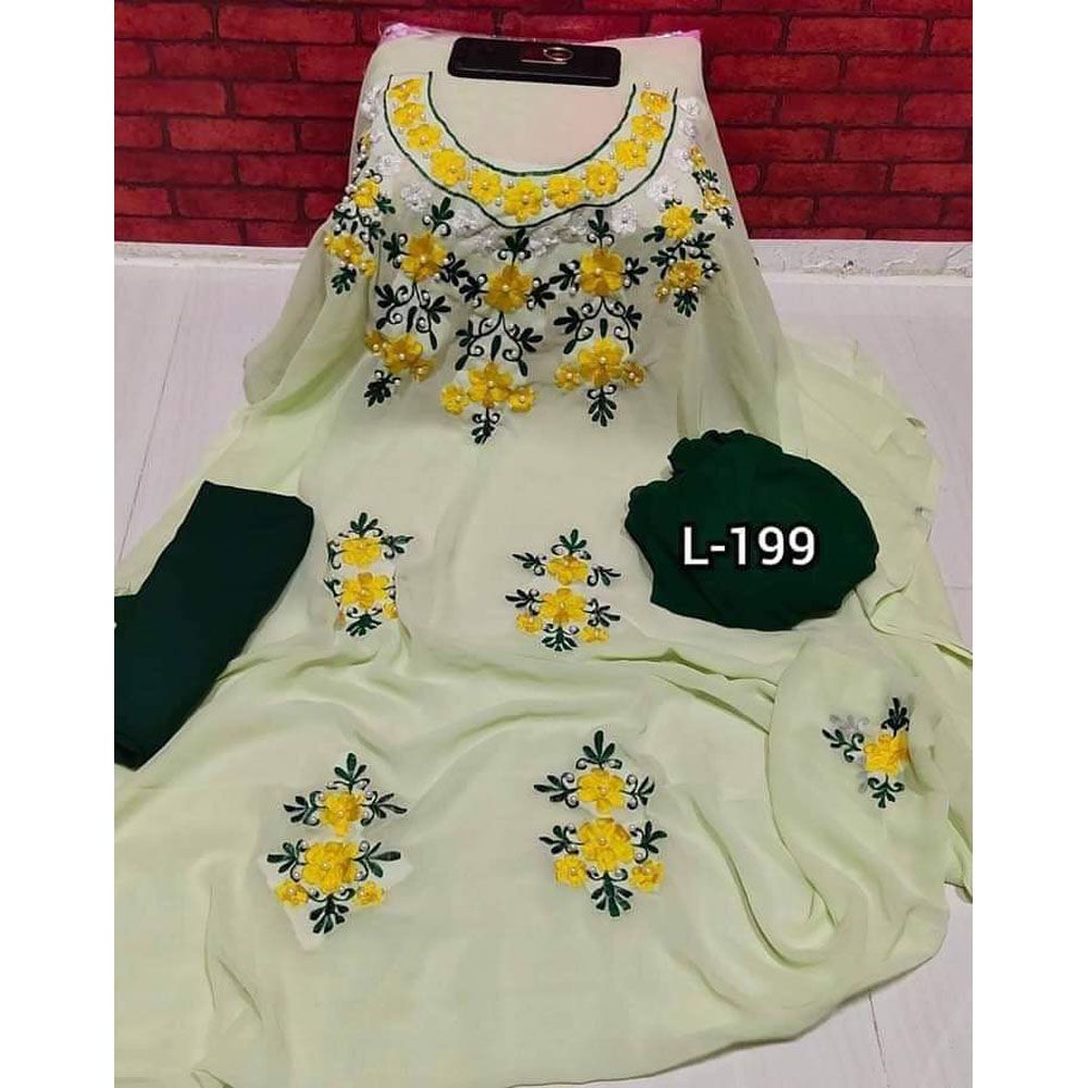 Exclusive New collection Weightless Georgette Embroidery Salwar Kameez For Women-3 pcs