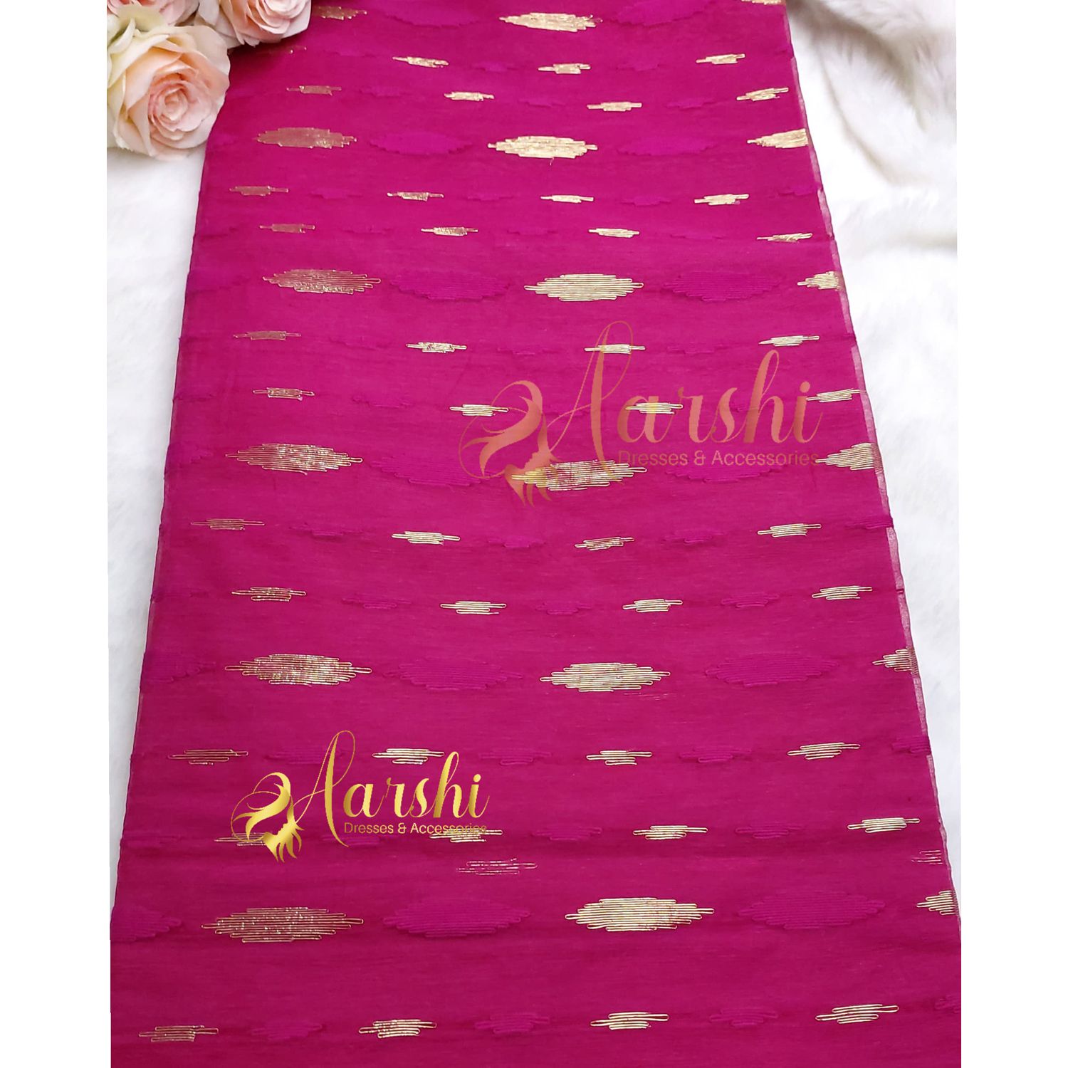 Dhakai Jamdani Magenta/Rani Color