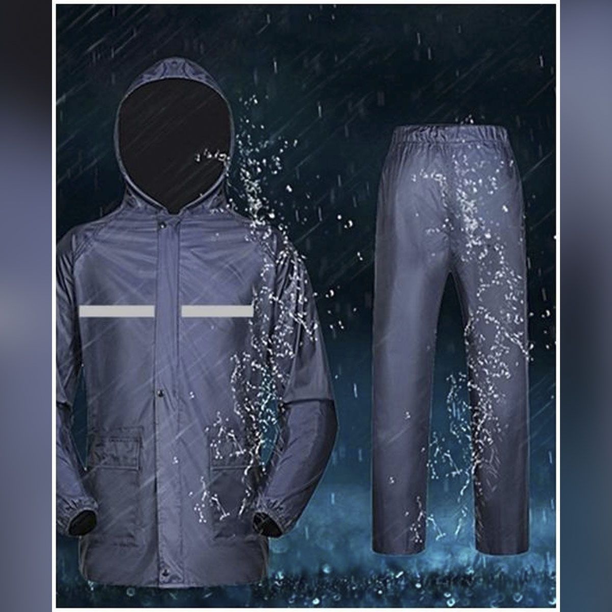 Raincoat 100% Waterproof Gurranty With Trouser - Navy Blue