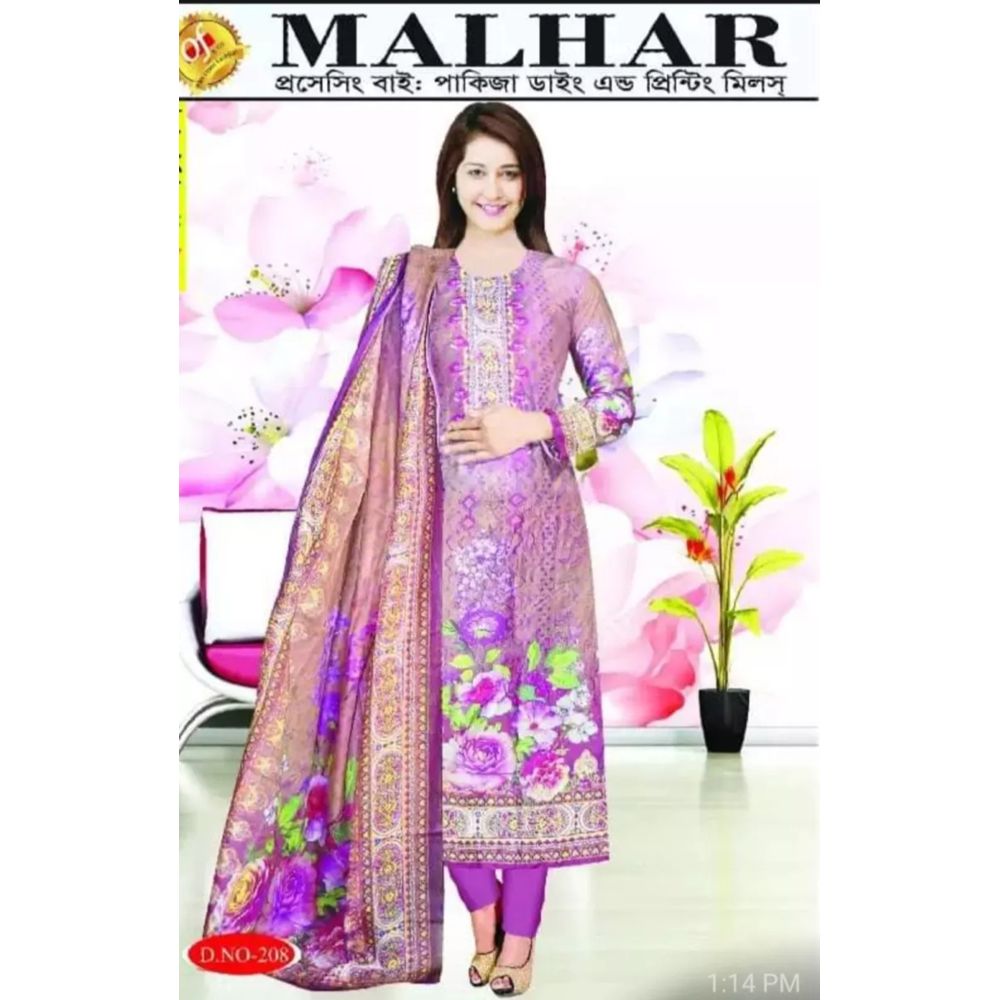 Unstitched cotton pakiza three price for women