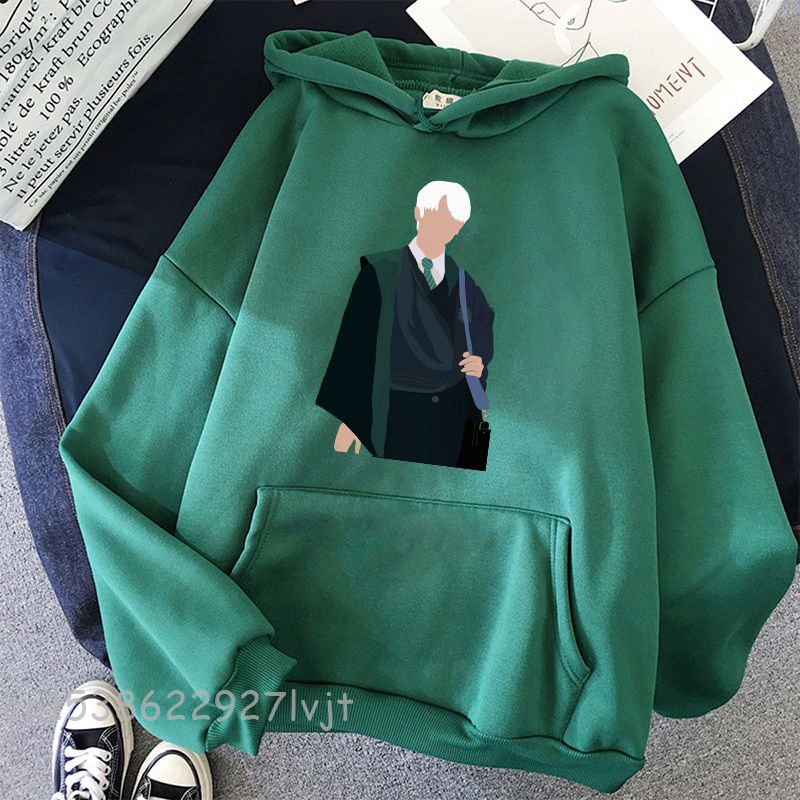 Draco Malfoy Printing Women Hoodie Fashion Cartoon Hoody Winter Cotton Student Loose Over Harajuku Sweatshirt Unisex Sweatshirts