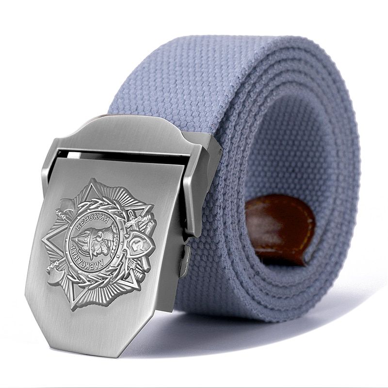 New Men & Women Belt Soviet Alexander Nevsky Badge 3D Canvas Belt Soviet Memory CCCP Luxury Jeans Military Tactical Belts