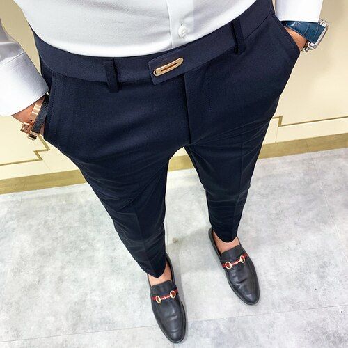 Pantalones Hombre Spring Summer 2020 New Pants Men Korean Slim Men Business Dress Pants Streetwear Man Trousers Plus Size 28-36
