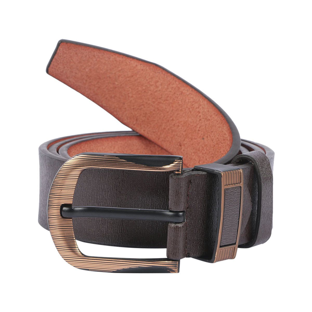 Neoteric Brass Polished Square Thick Golden Loop Belt