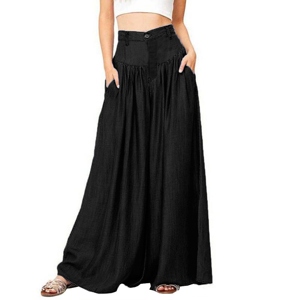 Women Wide Legs Pants Summer Autumn High Waist Pants 4XL Large Size Female Loose Casual Long Trousers Pantalon