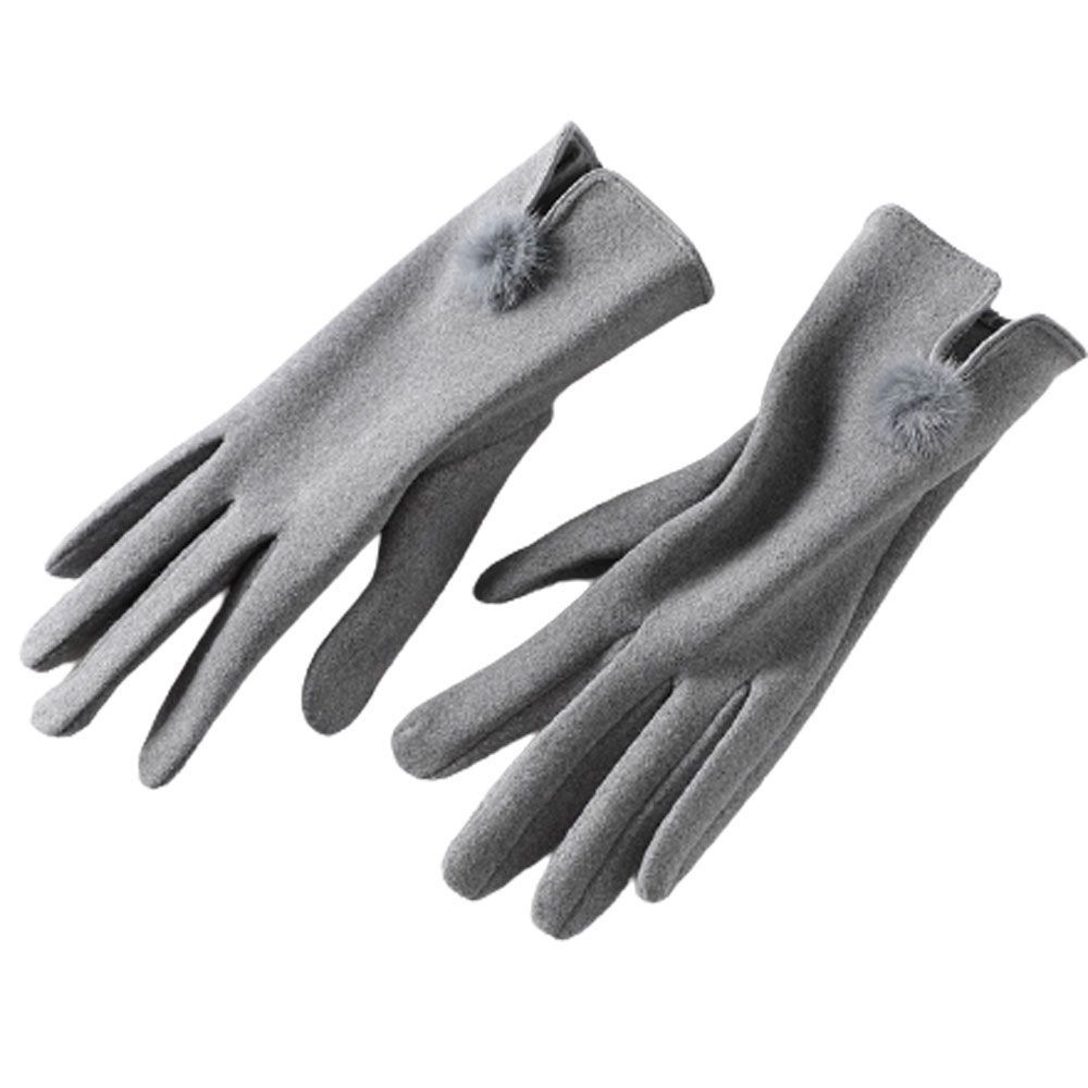 Winter Gloves Woman Plus Velvet Padded Warm Touch Screen Outdoor Windproof Suede Thermal Cycling for tCold Black