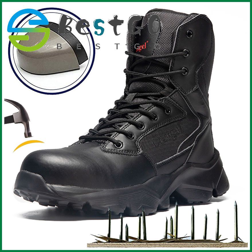 Desert Camo S1P High Cut Safety Shoes Work Boot Footwear Steel Toe Oil Resist Anti-slip Toe Cap Shoes Safety Boot PPE