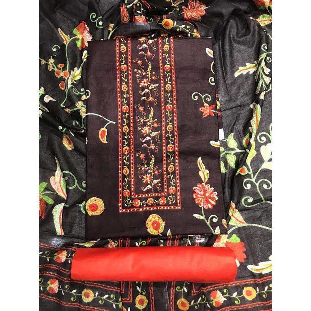দিল্লি বুটিকস স্কিন প্রিন্ট থ্রি পিচ-Joy puri Skin print Cotton Three Piece [3 Piece] For Women