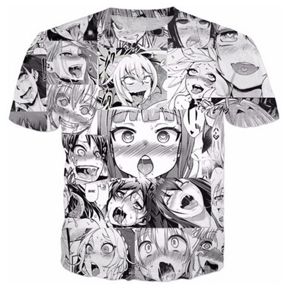 Unisex 3D Print T-shirt Graphic Tees Hentai Japanese Anime Short Sleeve T-shirt
