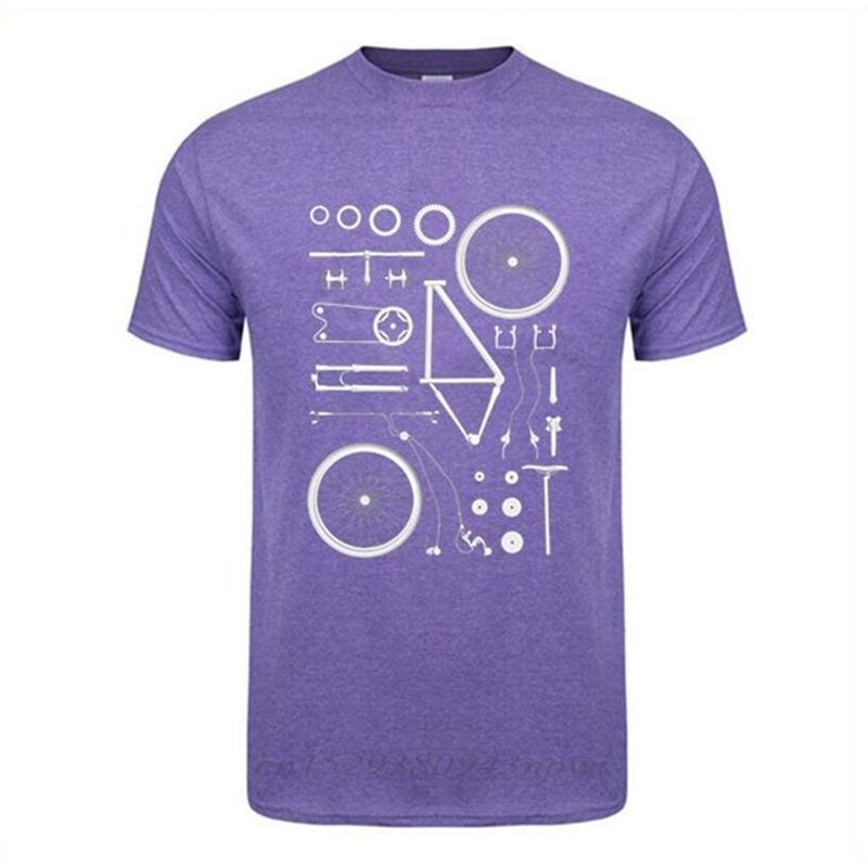 Funny T-shirt Print bicycle MTB T shirts Mountain biker exploded into parts Tee shirt Group Team Clothing tshirt men