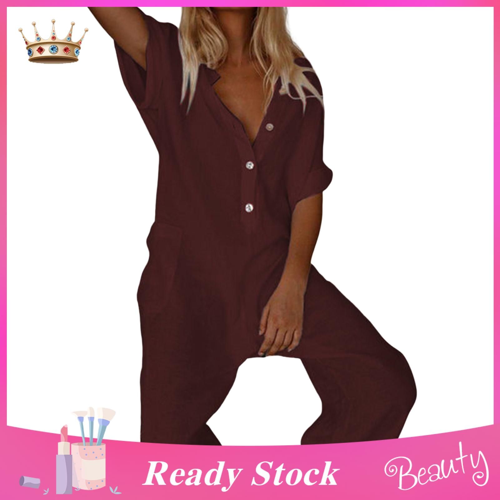Jumpsuit Loose Short Sleeve Summer Romper