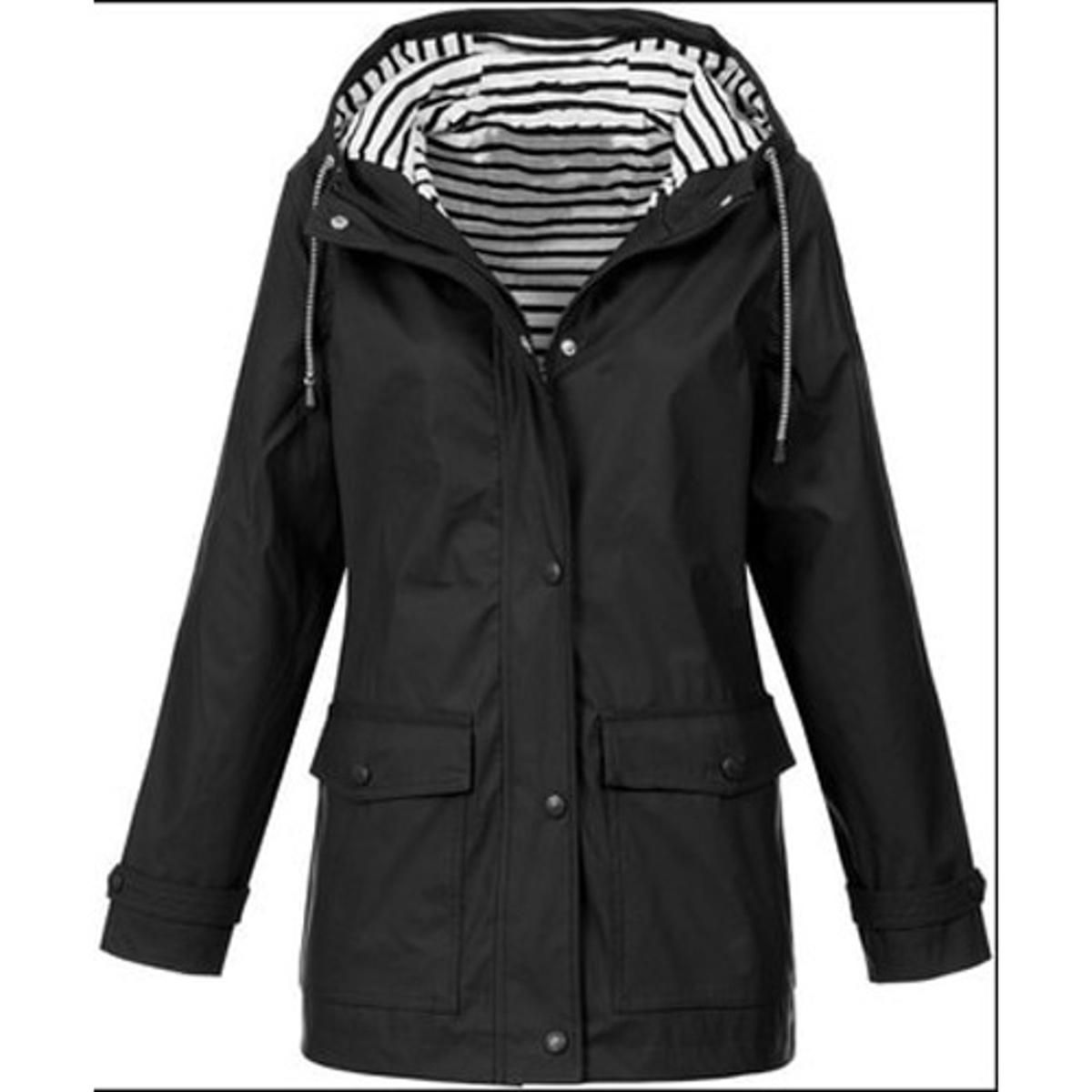Outdoor raincoat zipper windbreaker waterproof jacket outerwear women's jacket winter and autumn ladies hooded