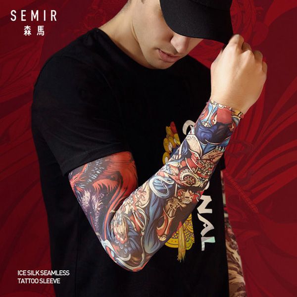 Boys Stylish Half-finger Hand Gloves Tattoo Sleeve