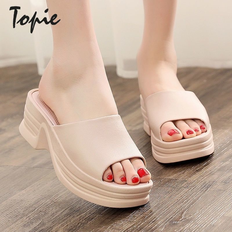 rubber shoes for women   selipar wanita  New Sandals for Women  Fashion Non-slip Wedges Shoes Open Toe Casual Slippers Lady Wild Sandal