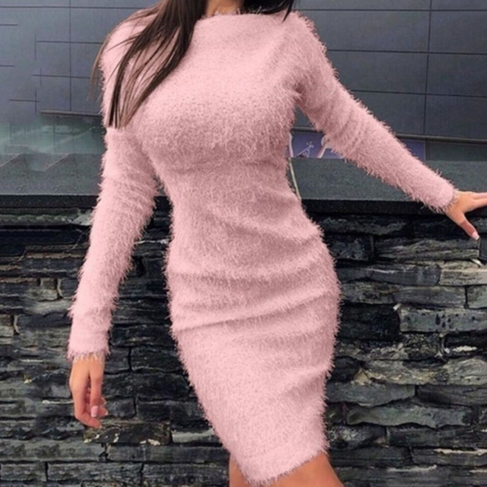 Trendygirl Casual Beautiful Winter Dress  Waist  Style Fall Winter Dress For Women
