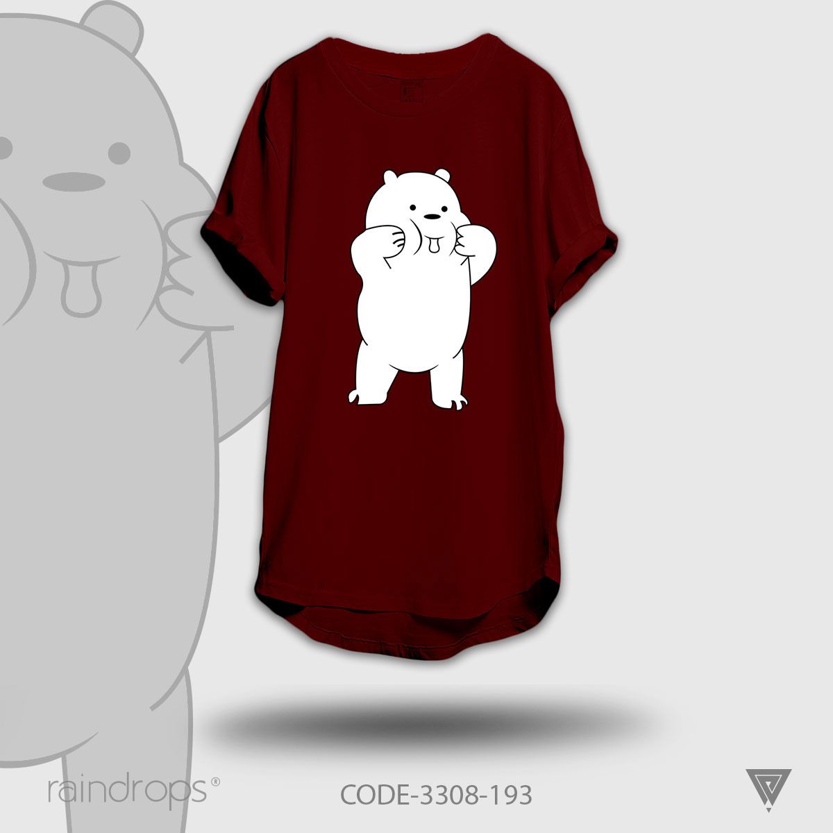 Raindrops Premium T-shirt Panda Designed Half Sleeve Exotic Maroon T-shirt For Woman