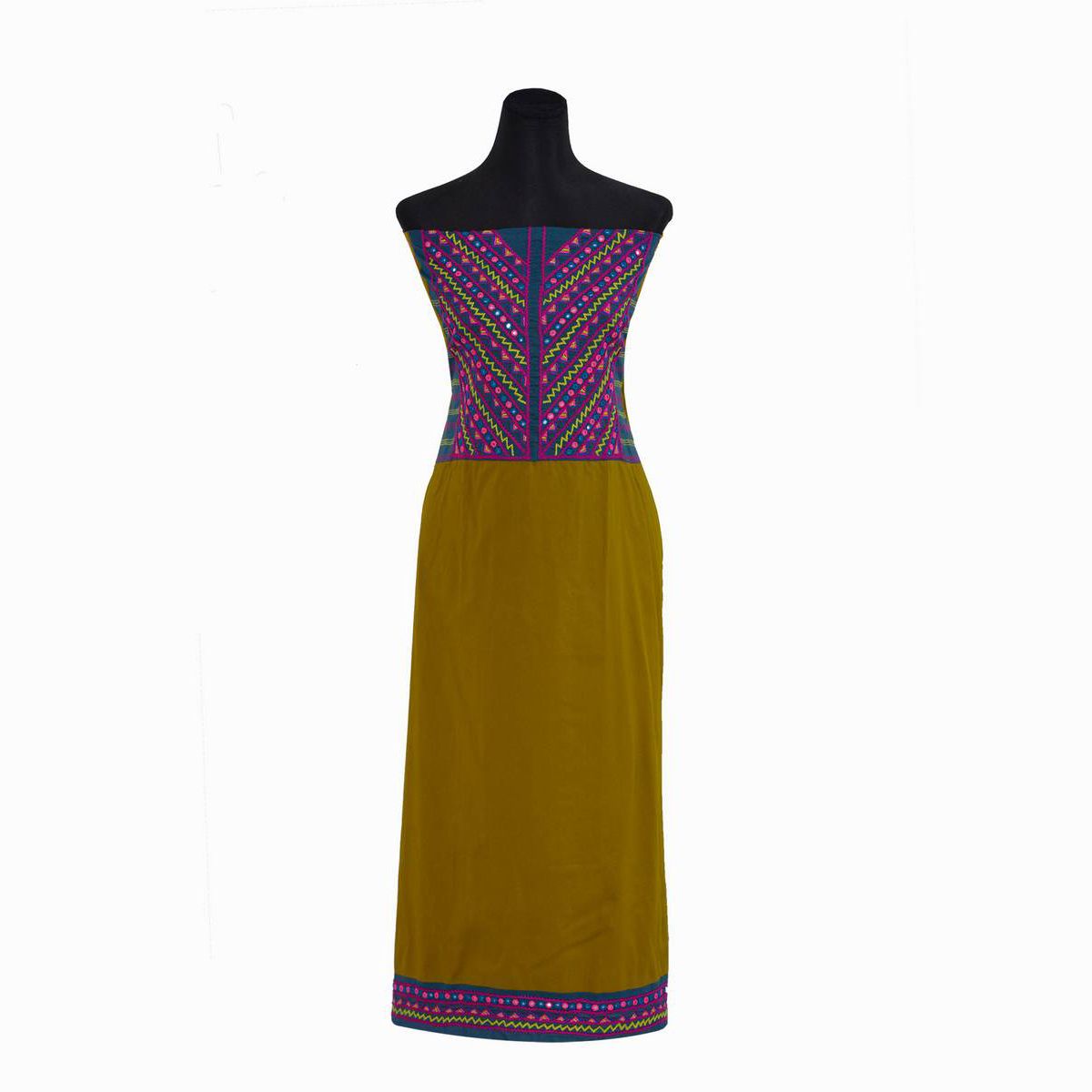 Hand stitched Olives & Deep Ash color single Unstitch Kamiz