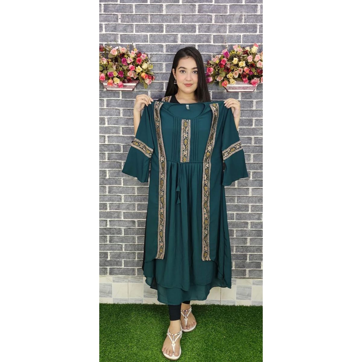 Zamdani koti Kurti, Premium Quality Diamond Georgette,  New Exclusive long kurti, deferent  Georgette  clothes, long 1 piece Kurtis For Women/Girls