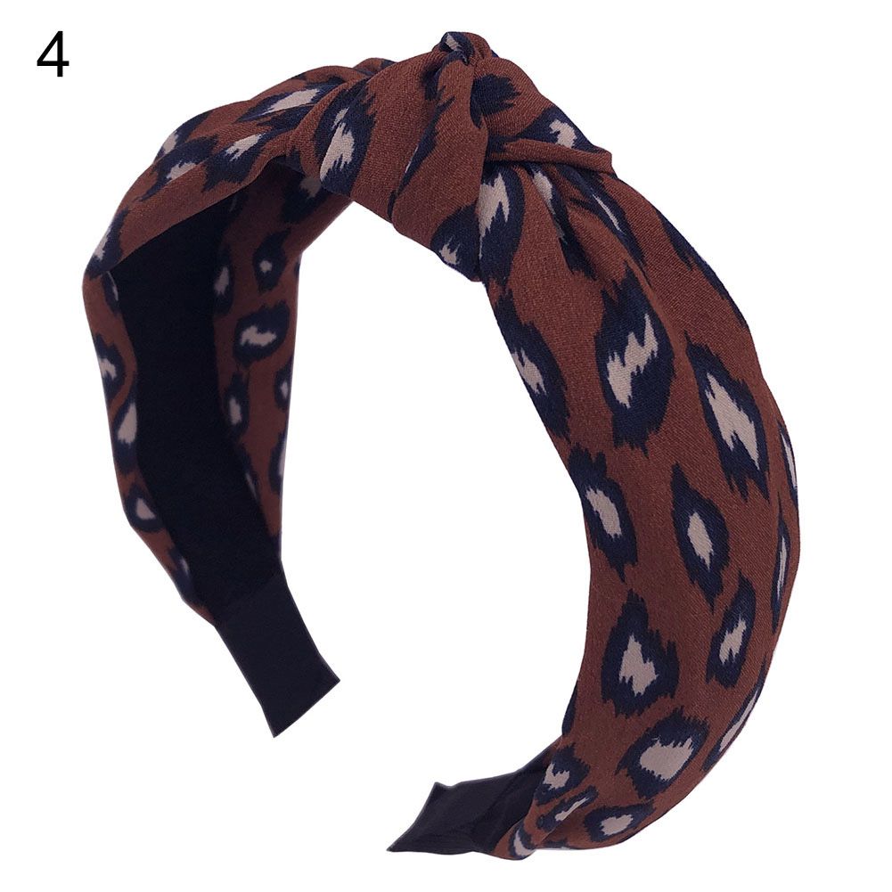 Fashion Leopard Print Women's Headwear Twist Knotted Hair Hoop Wide Headband