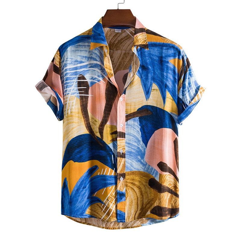 SHUJIN Hawaiian Beach Shirts Mens Casual Streetwear 2020 Summer  Holiday Shirts Streetwear Short Sleeve Chemise 2021