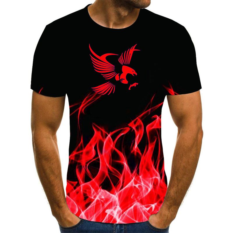 Summer brand Eagle print 3D T-shirt street style Punk Rock Gothic T-shirt Harajuku fashion casual short sleeve loose top 6XL