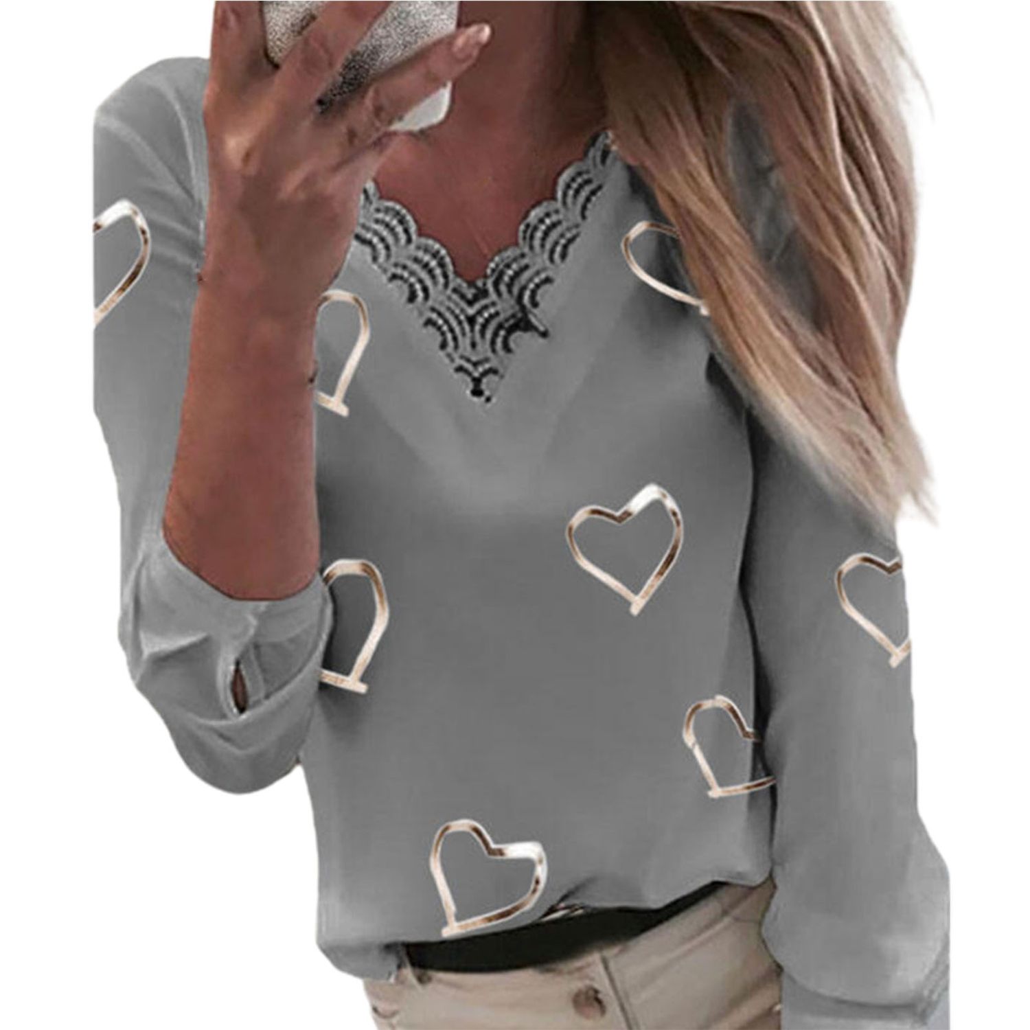 Women T-shirt Wear-resistant Lady Spring Long Sleeve Blouse