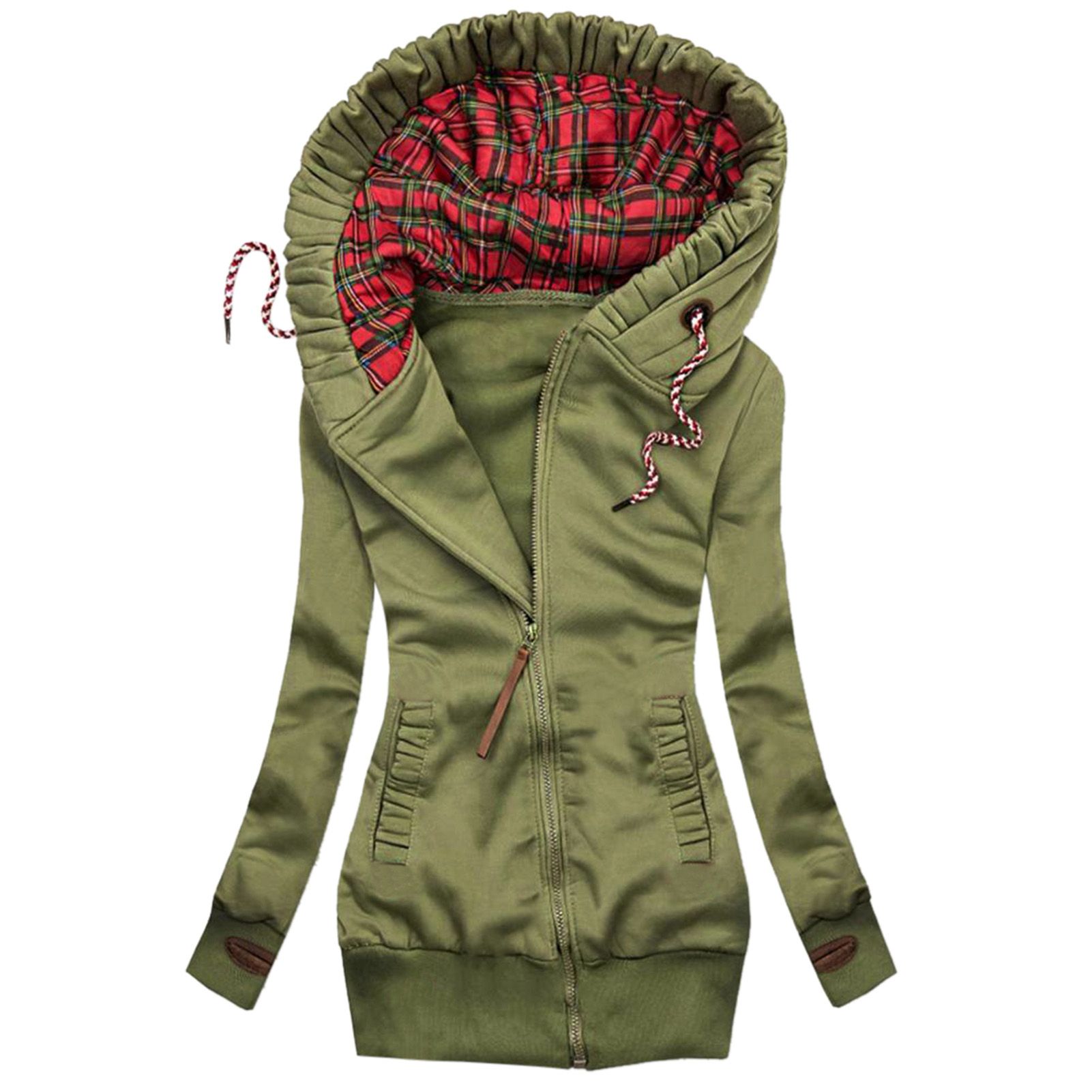 Winter Women Long Sleeve Double-breasted Lapel Coat Jacket Mid-length Overcoat