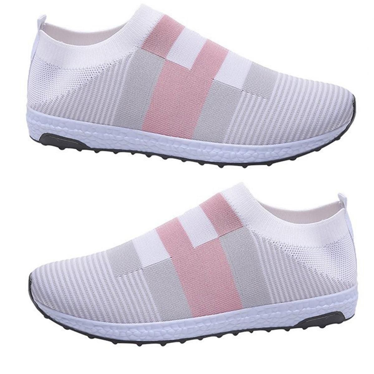 Running Shoes Elastic Topline Ladies Slip On Running Shoes