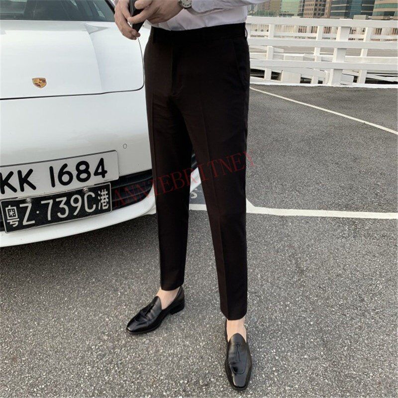 2020 Men Suit Pants Summer Fashion Oversize White Business Casual Men's Trousers Custom Made Slim Fit Plus Size Korean Men Pants