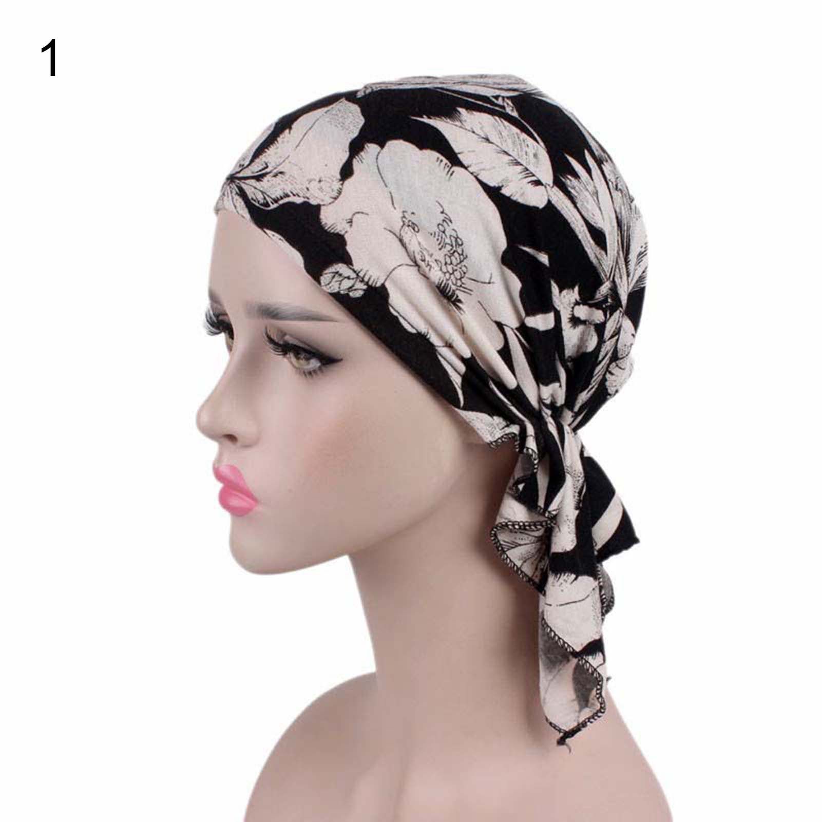 Beanie Hat Feather Smooth Brimless Head Scarf