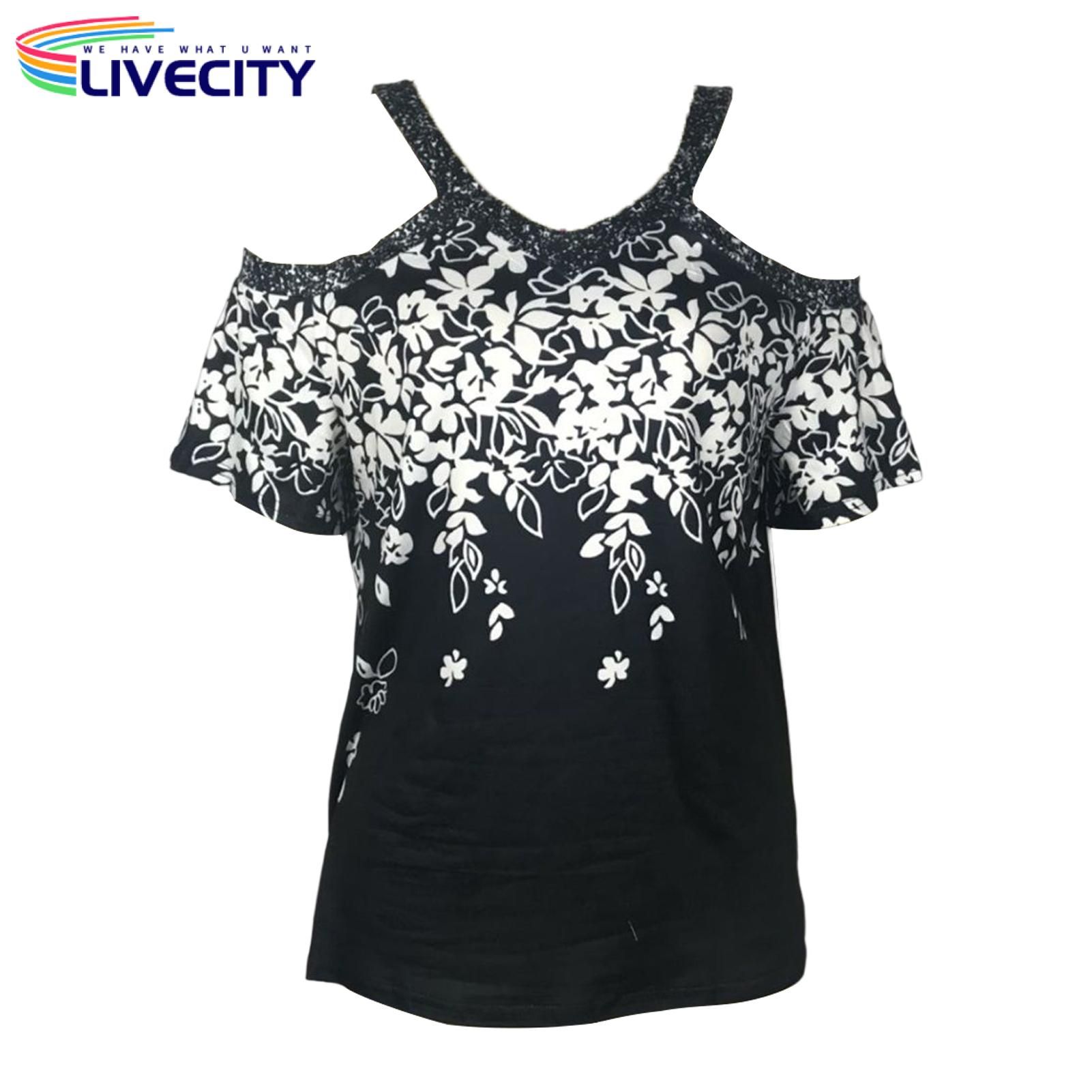 Women Pullover Floral Print Reld Fit V Neck Blouse