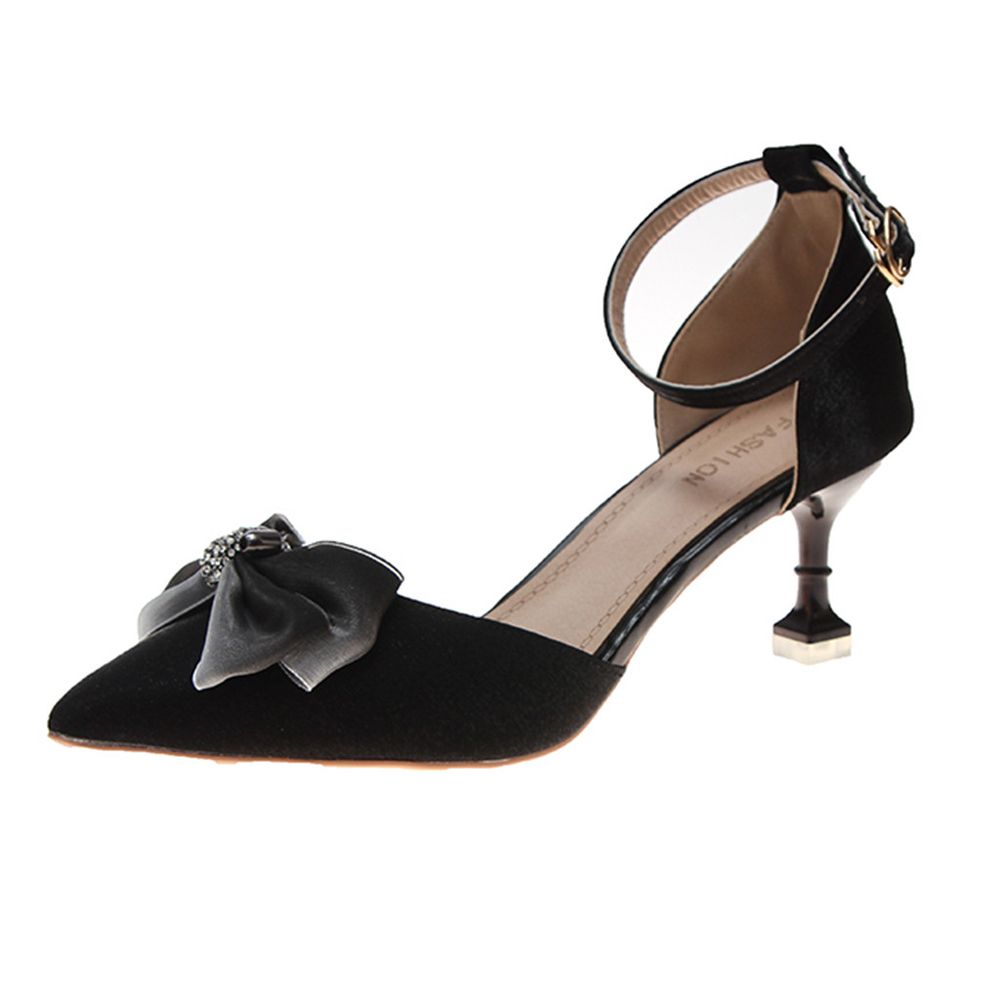 Shoes For Women New Casual Shoes ClearanceWomen's Shoes Women Summer Fashion Button Shoes Bowknot High Heel Tip Fine-Heeled Sandals