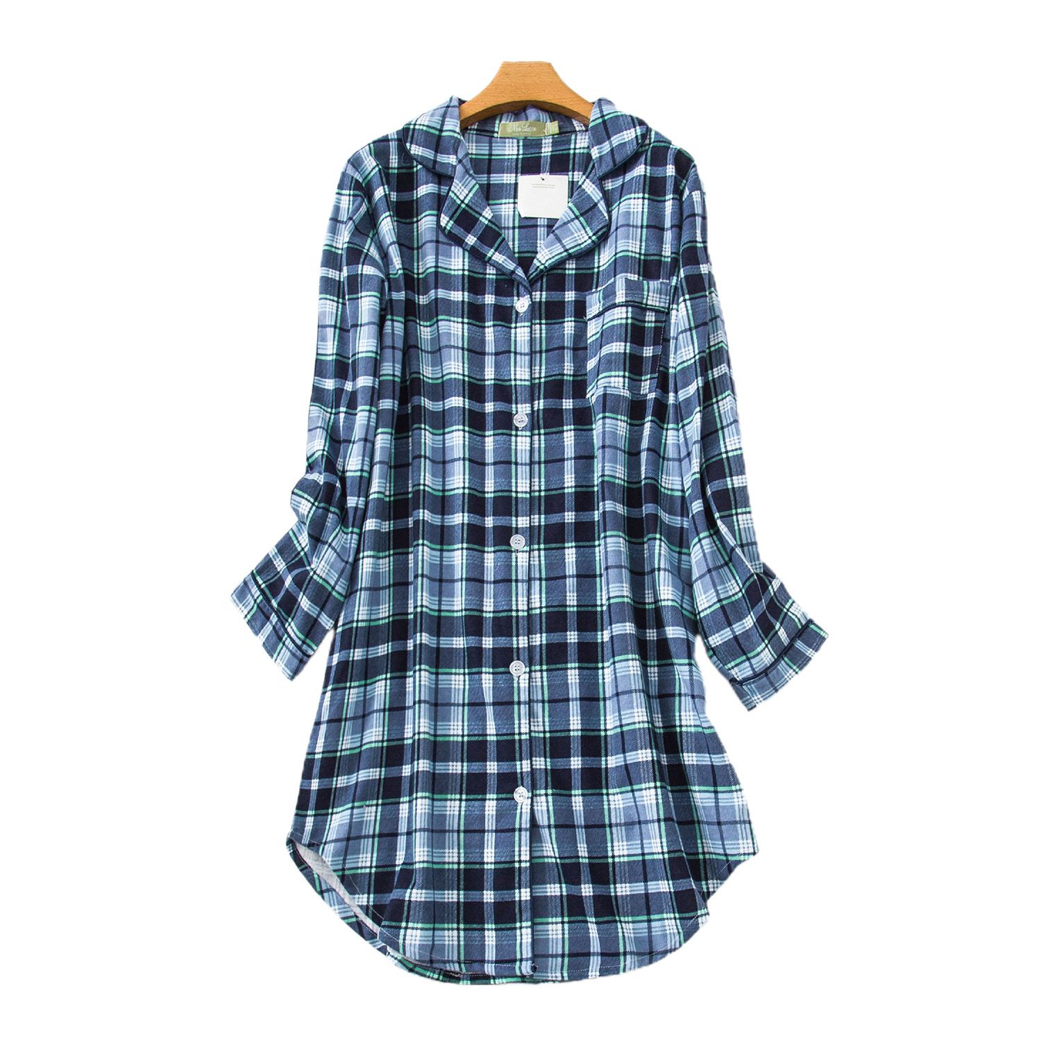 Nightdress Plus Size Lightweight Cotton Long Sleeve Nightgown for Summer