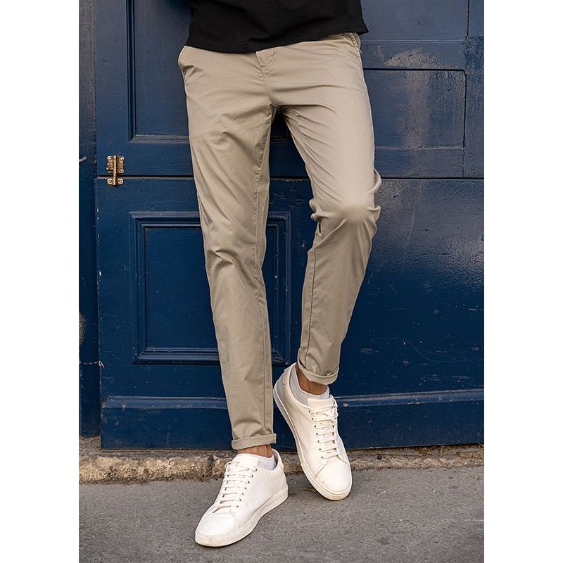 Solid Color Men's Casual Pants Thin Spring Slim Type Straight Slacks Micro Elastic Trousers Summer Plus Size KK-2397