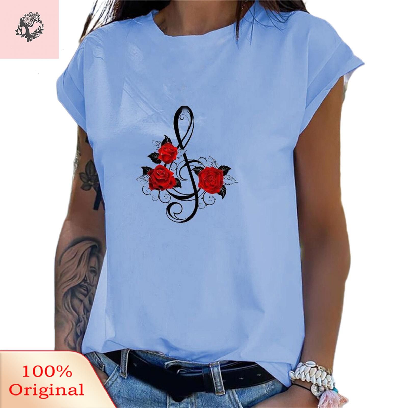 T-shirts Top Floral Flower Print Lady T-shirts