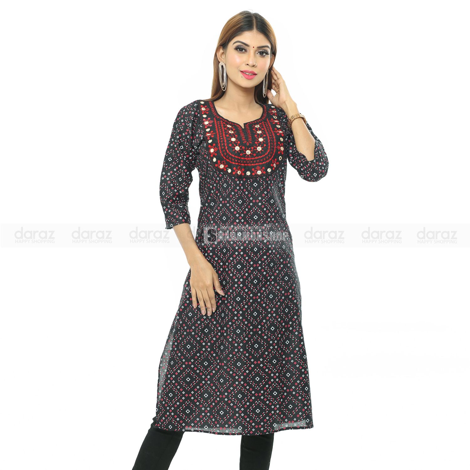 Readymade Stylish Fashionable Hot Kurti Kamiz For Girls Long Pure Soft Linen (1 Pcs) ShadaMon Shop GL-10