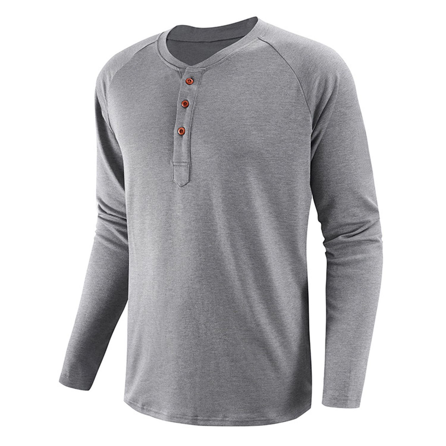 Bottoming Shirt Crew Neck Buttons Neck Men Bottoming Shirt