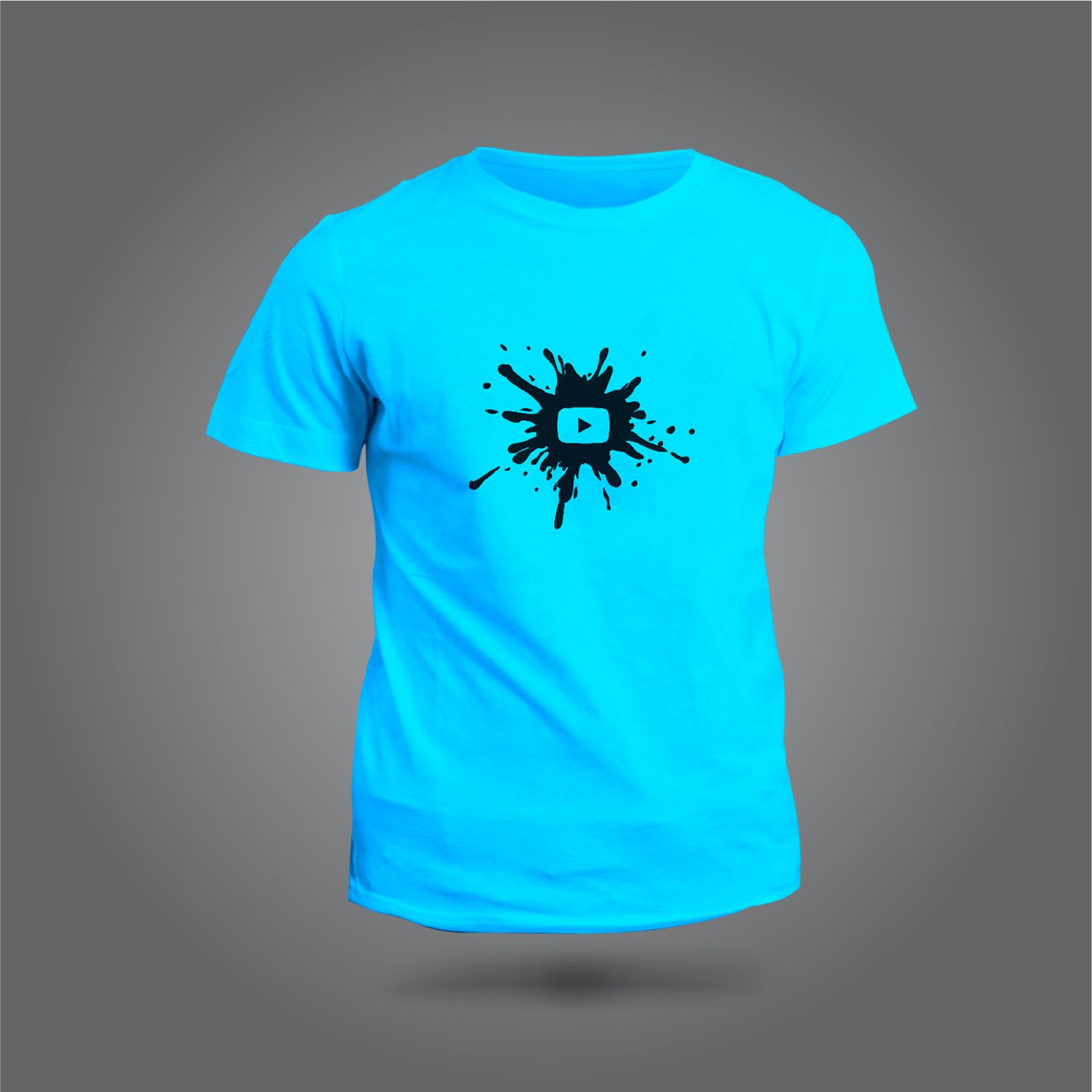 YouTube Logo Design Sleeve Printed T-shirt