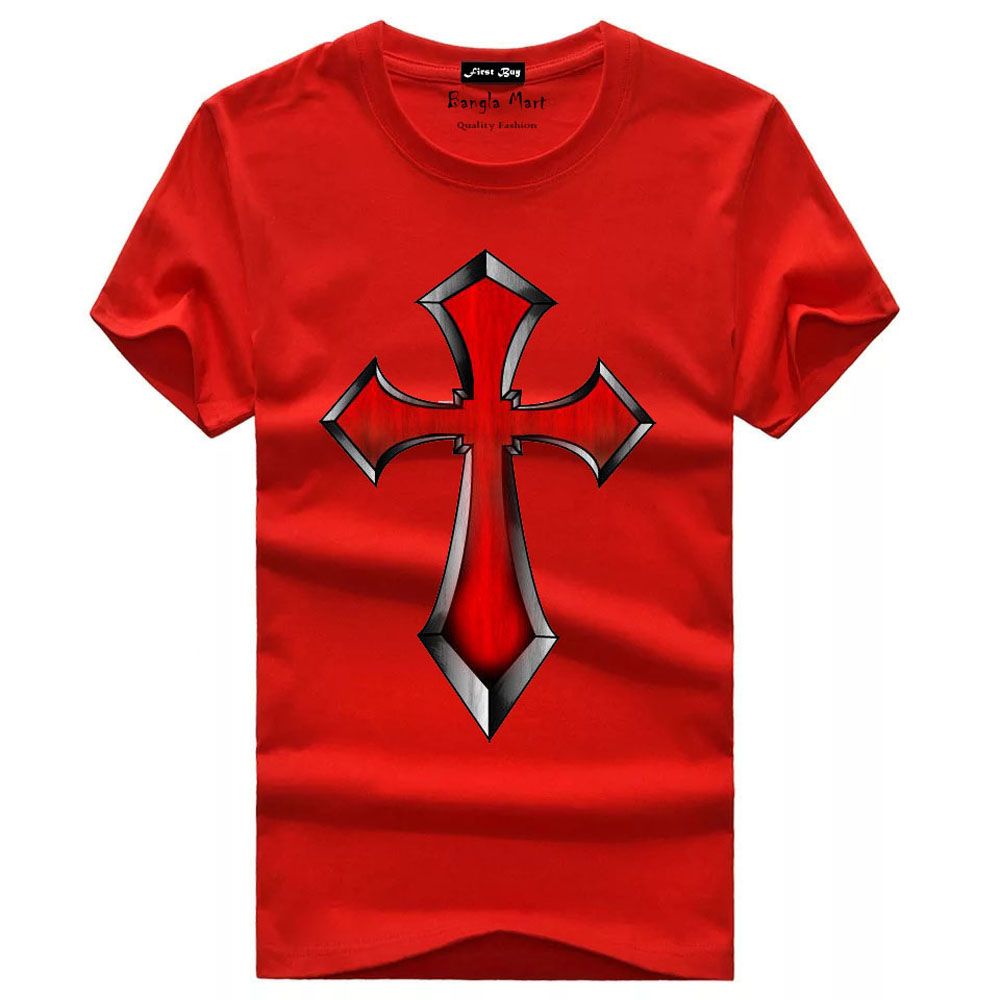 Bangla Mart Sublimation Print Tops Men's Short Sleeve T-shirt