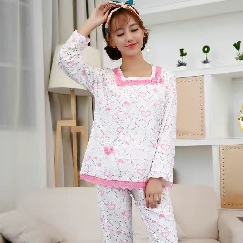 Pajama Sets Women Cartoon Printed Princess Peter-pan Collar Korean-style Sweety Girls Homewear Pyjamas Kawaii Leisure Soft Daily
