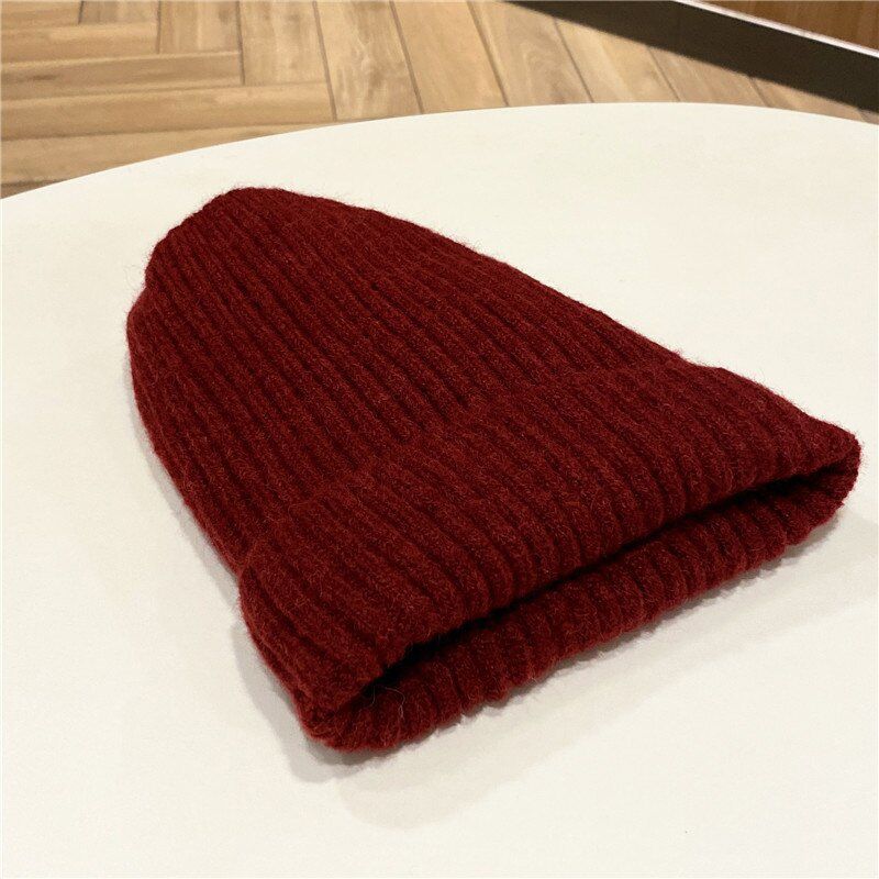 Winter New Beanies Hats For Women Plus Velvet Warm Pointed Knitting Yarn Thicken Caps Casua Solid Color Men Fashion Hats
