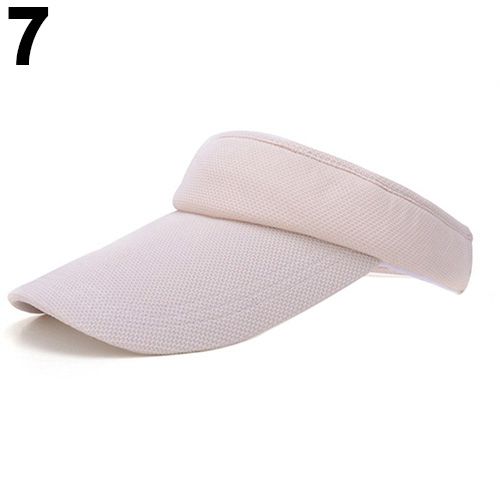 Women\'s Adjustable Sunhat Plain Sports Mesh Visor Cap Tennis Golf Beach Hat