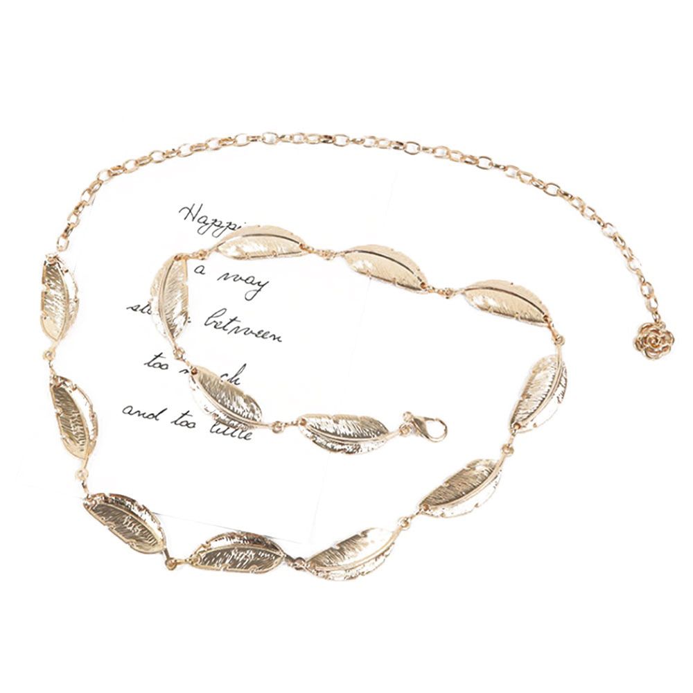 Women Girls Fashion Trendy Chain Belt Sweet Elegant Heart/Leaf/Circle Pendant Waist Chain Beach Street Jeans Body Jewelry