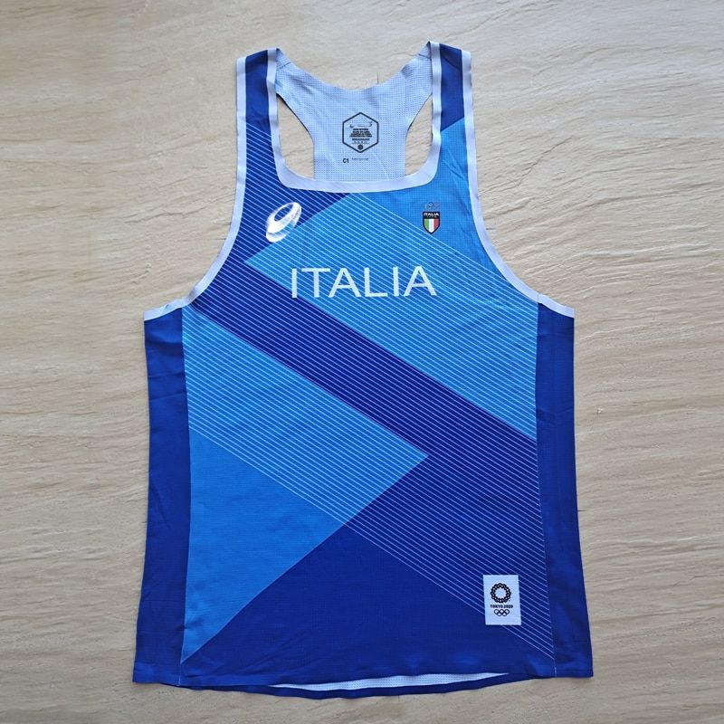 ITALIA National Team Man Fast Running Net Breathable Vest  Speed Professional Athlete Track Field Singlet Customizable Logo