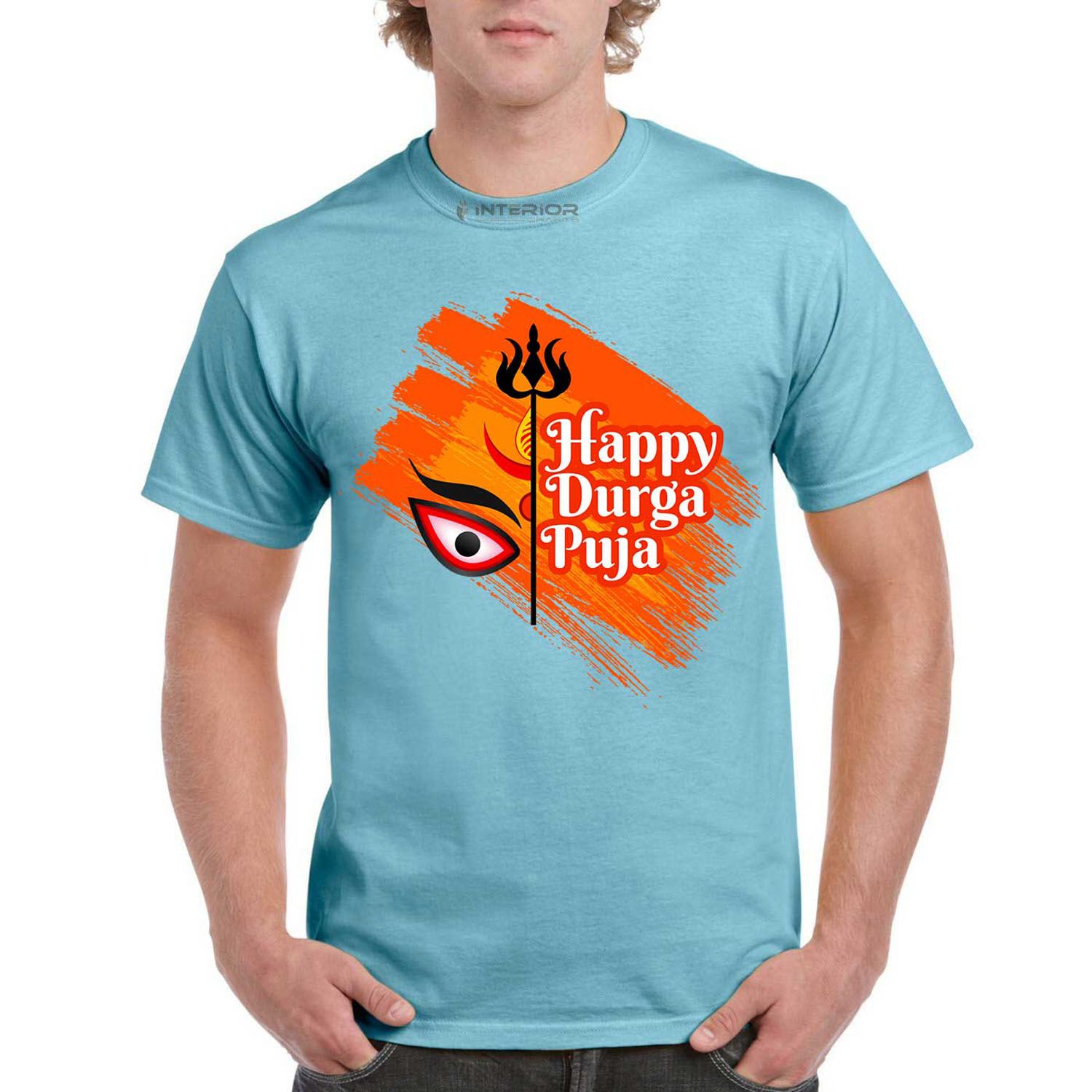 Durga Puja Special T-shirt Poly-cotton Half Sleeve Round Neck T-Shirt for Men