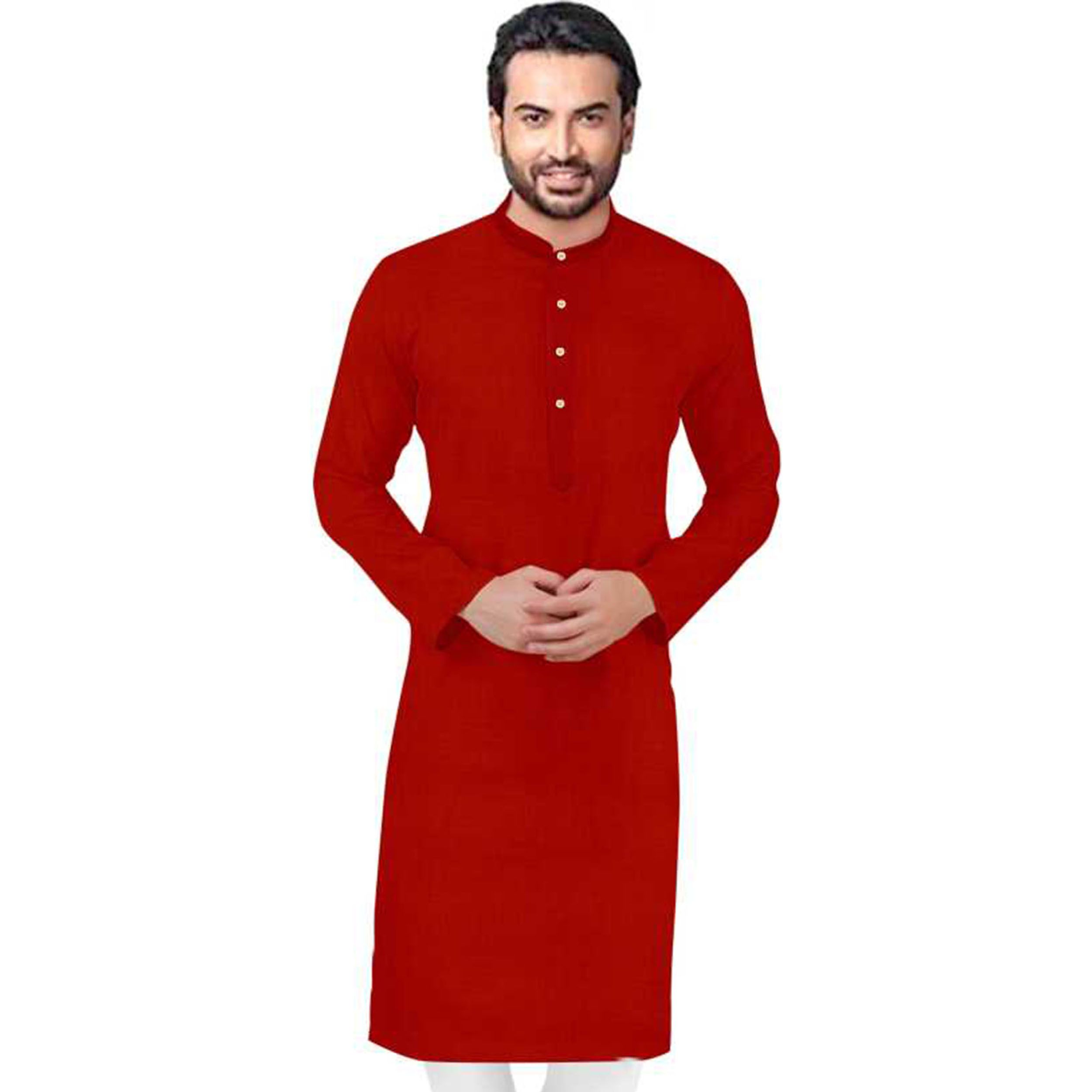 Special Cotton Panjabi for Men - Red - NZ-13042