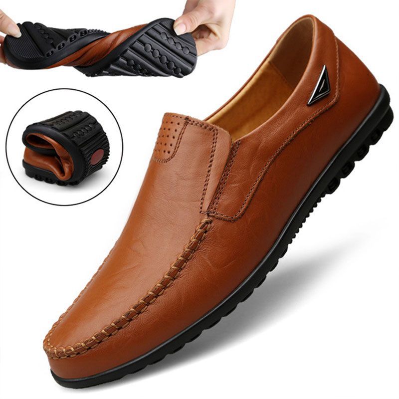 Casual Shoes For Men Big Size 38-47 Leather Business Shoes Slip on Black Driving Shoes Fashion Loafers For Men Shoes